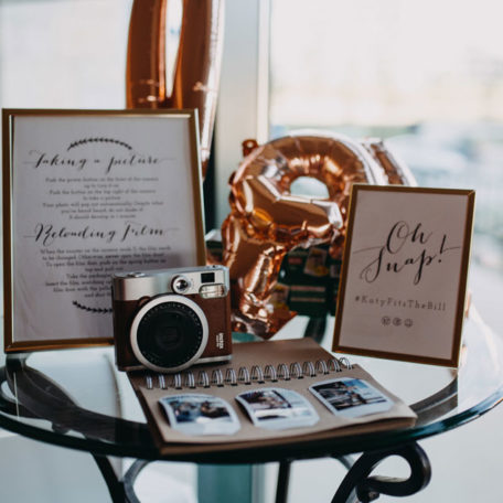 Polaroid camera wedding guest book